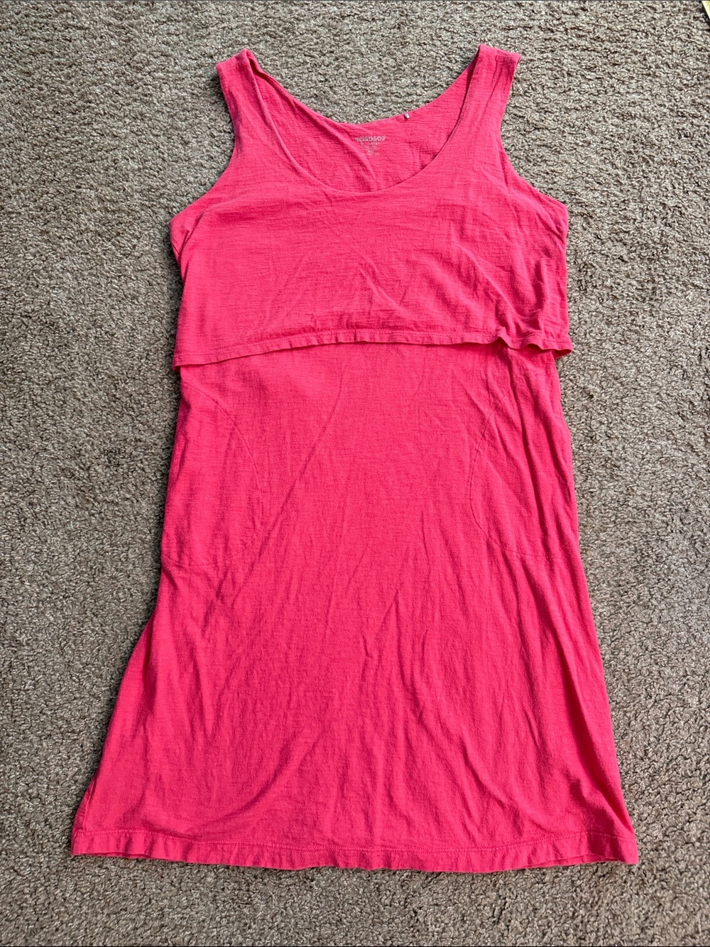 Toad&Co Bright Pink Sleeveless Midi Tank Dress
